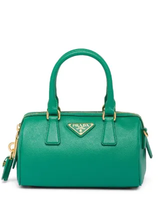 Prada triangle-plaque Leather Mini Bag - Farfetch