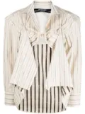 Jacquemus pinstriped draped shirt - Neutrals