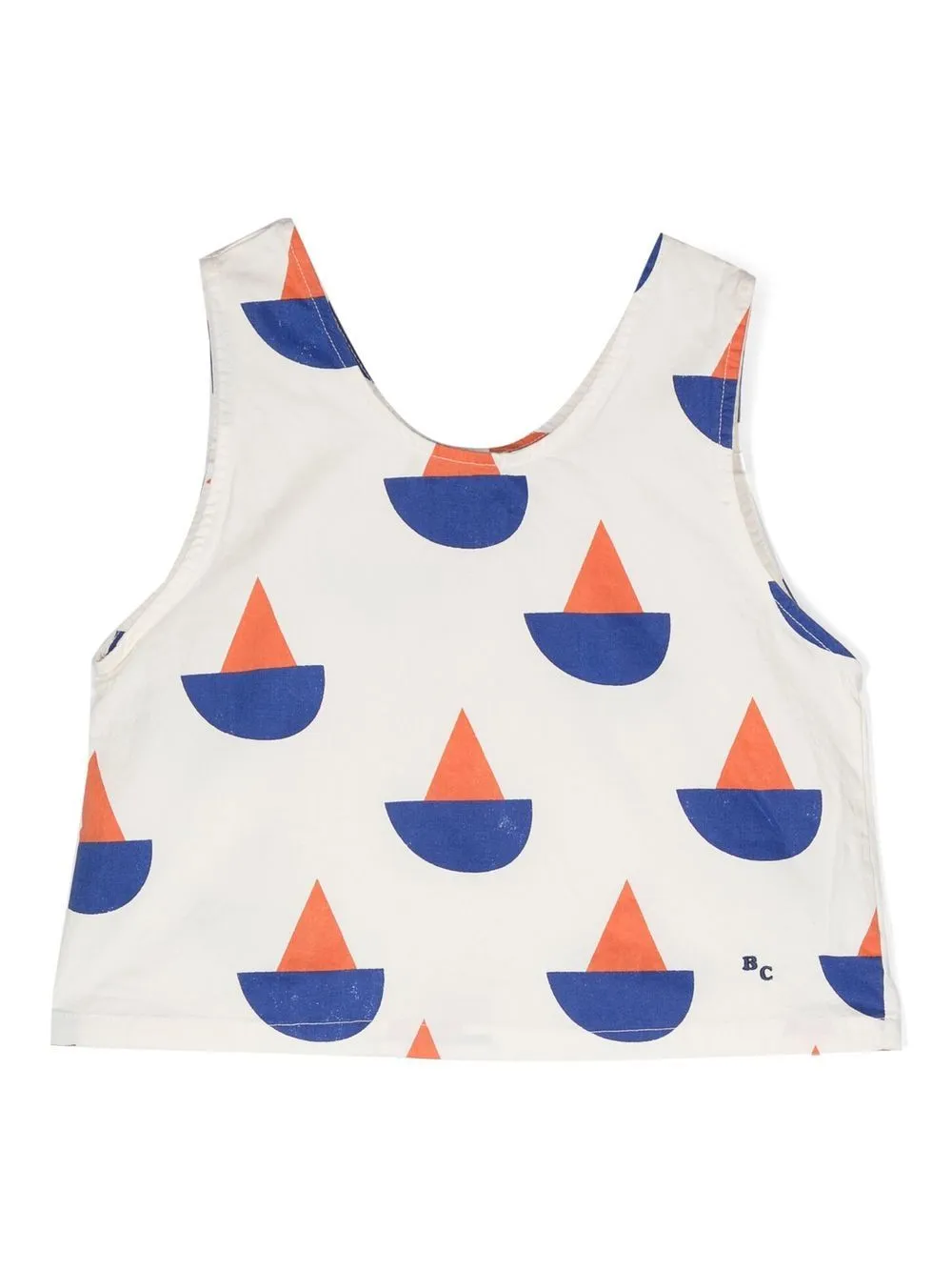 Bobo Choses White Tank Top For Girl With Multicolor Print All-over And Logo In White