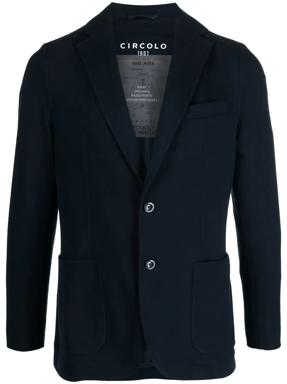 

Circolo 1901 notch-lapel single-breasted blazer - Blue