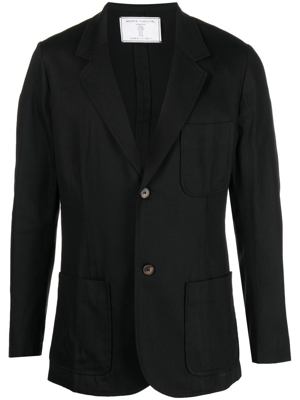 Société Anonyme Notched-lapel Single-breasted Blazer In Black