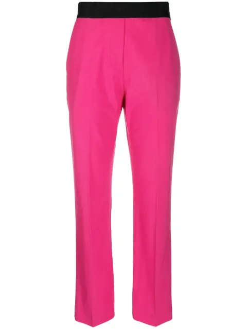 MSGM pantalon à taille contrastante
