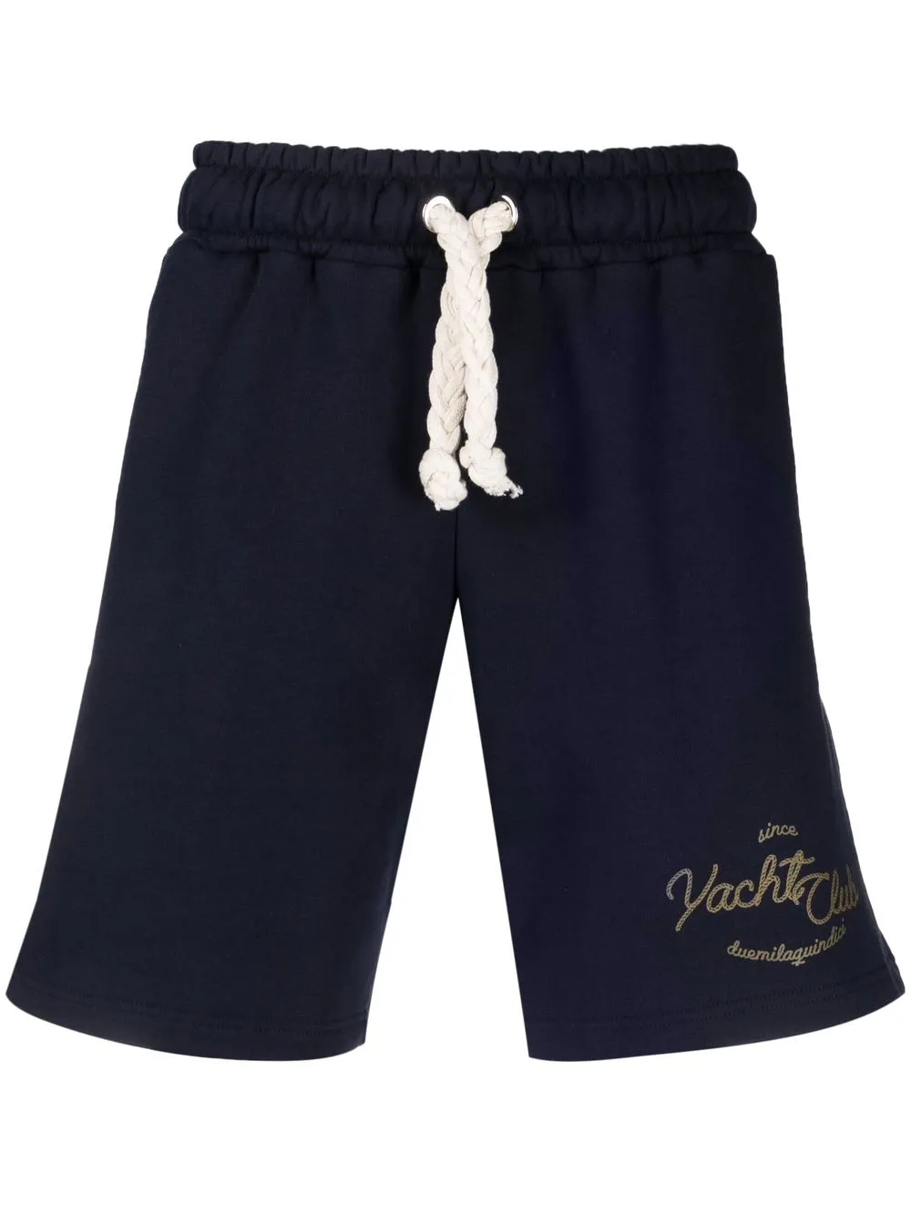 

Family First front print elasticated drawstring shorts - Blue