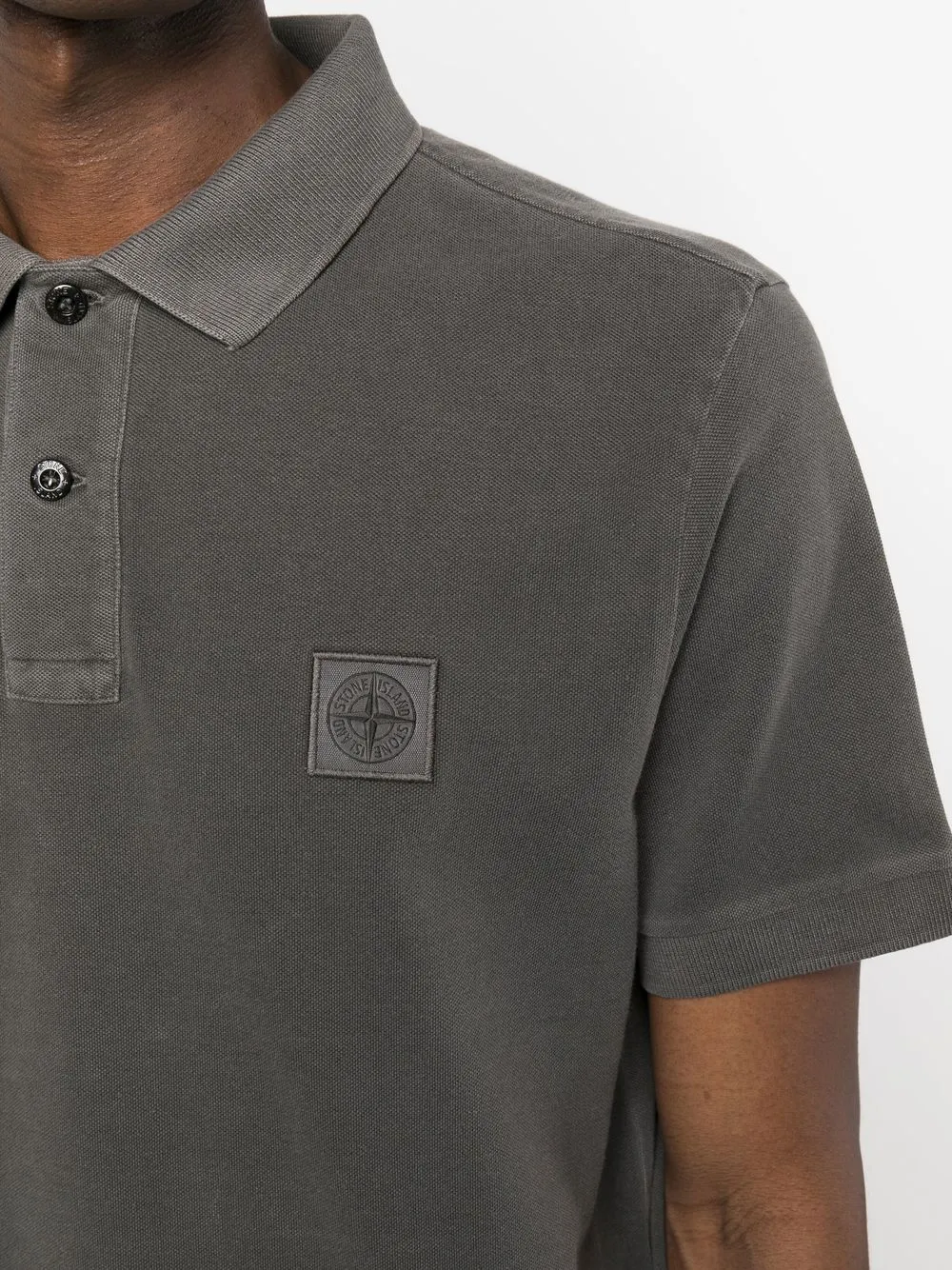 Stone Island Compass-logo Polo Shirt | Grey | FARFETCH