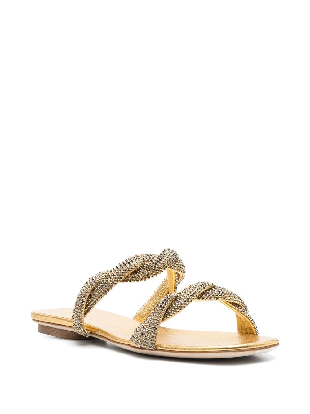 rodo embellished flat sandals - gold