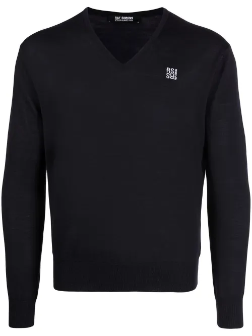 Pull en laine mérinos à logo brodé - Raf Simons - Modalova