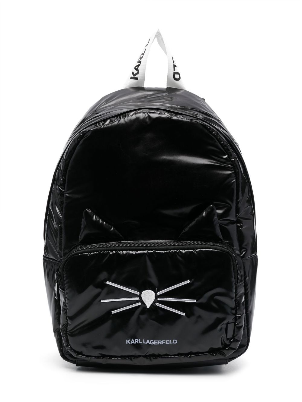 Karl Lagerfeld Kids' Kitten-embroidery Backpack In Black