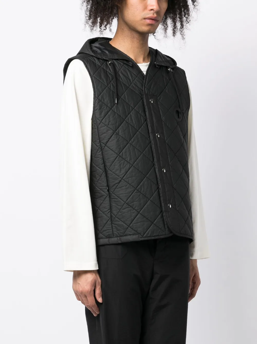 Shop Craig Green Button-up Quilted Gilet In Black