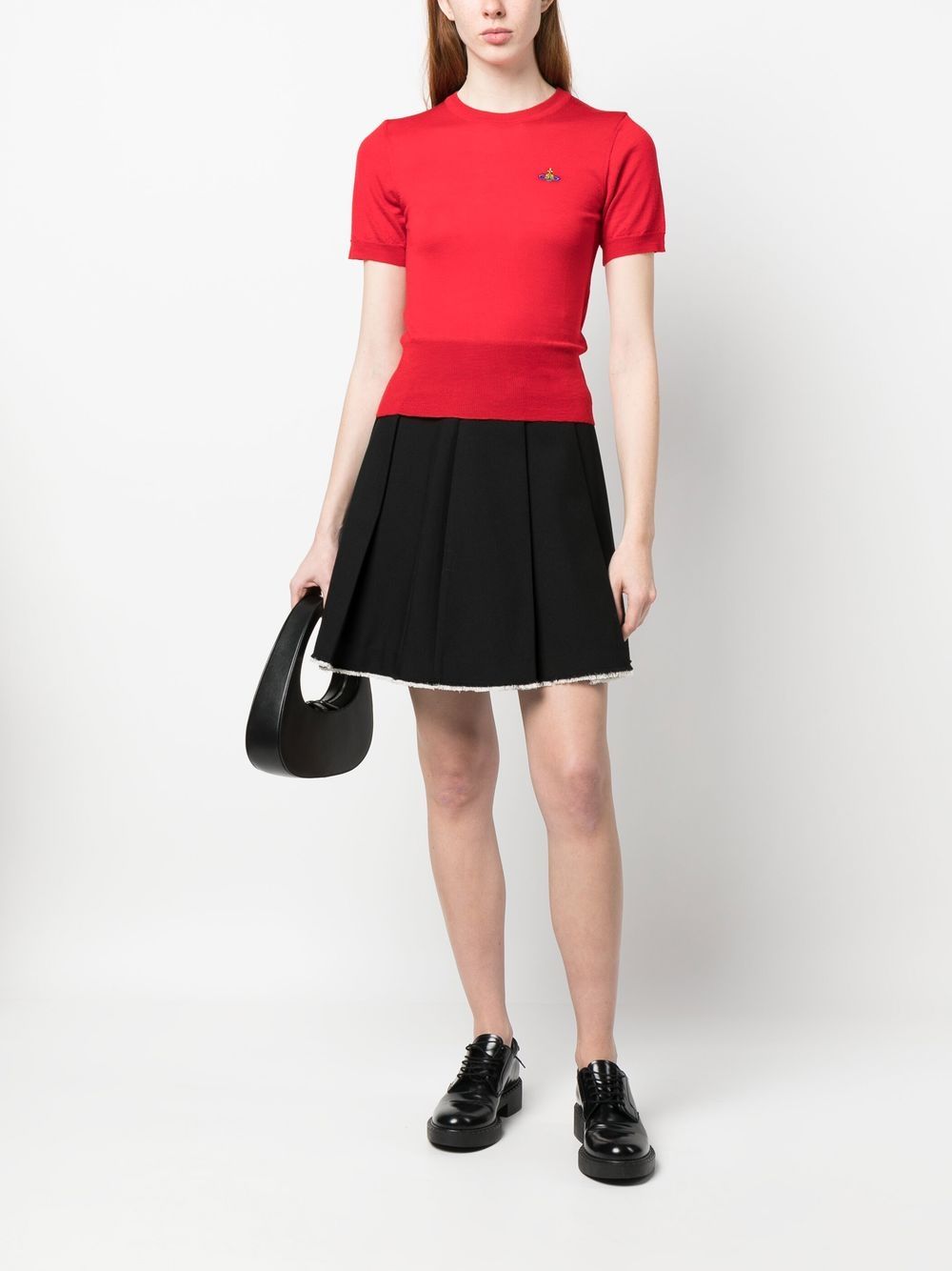 Shop Vivienne Westwood Embroidered-orb Knit Top In Rot