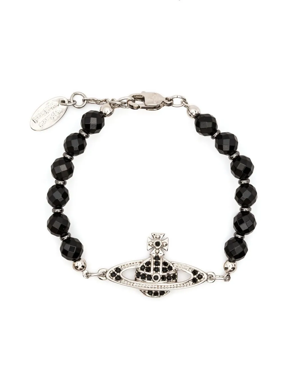 

Vivienne Westwood embellished-Orb plaque bracelet - Black