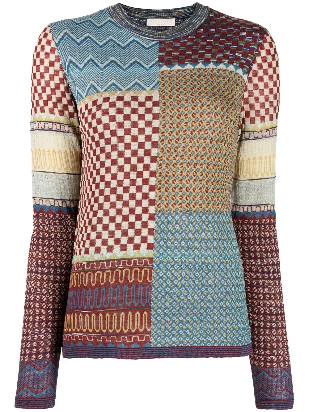 

Ulla Johnson Esma patchwork-print knitted jumper - Multicolour