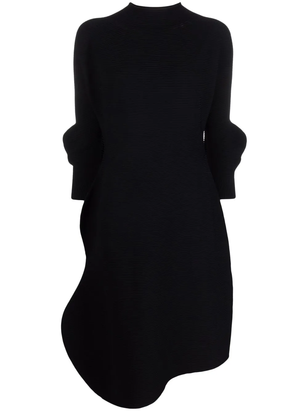 

Issey Miyake asymmetric pleated midi dress - Black