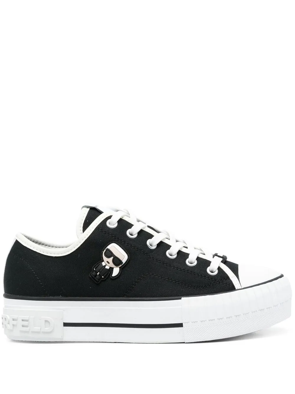 

Karl Lagerfeld tenis con logo en relieve - Negro