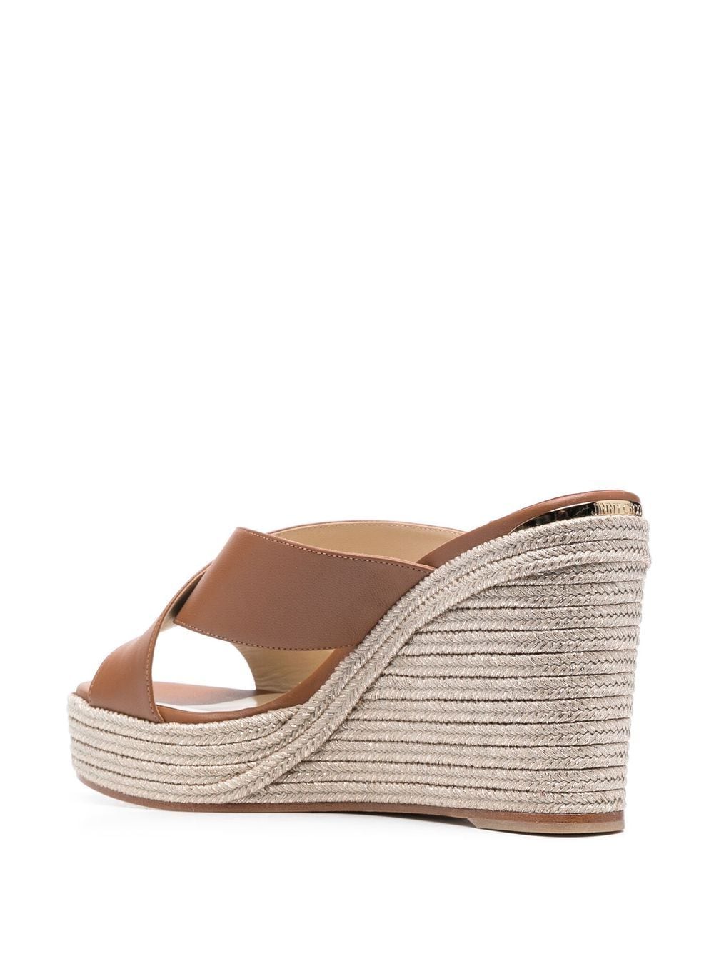 Shop Jimmy Choo Dovina 100mm Espadrille Wedges In Brown