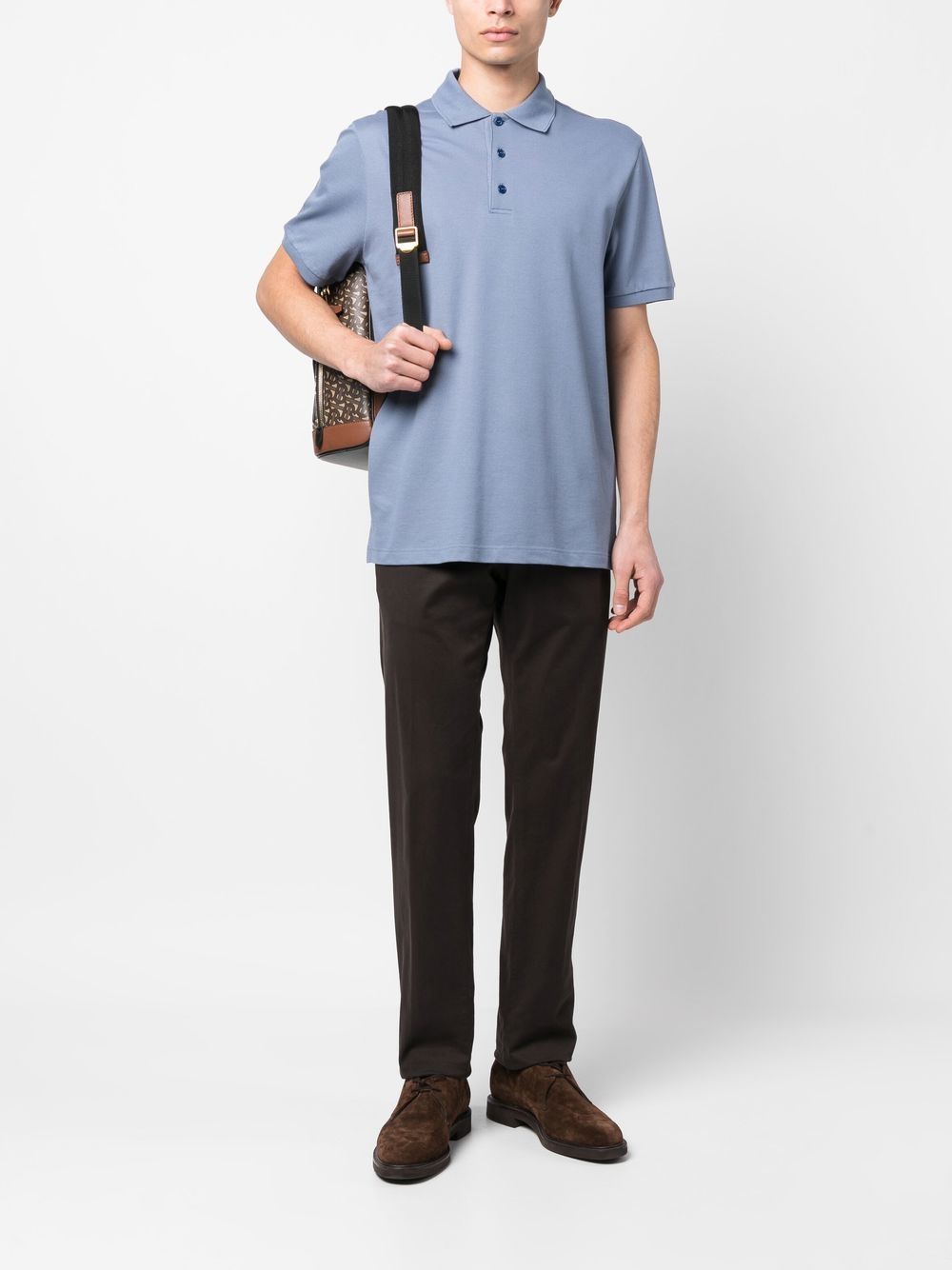 Brioni cotton polo shirt - Blauw