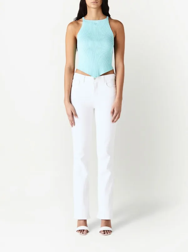 Courrèges Pointy リブニット タンクトップ | ブルー | FARFETCH JP