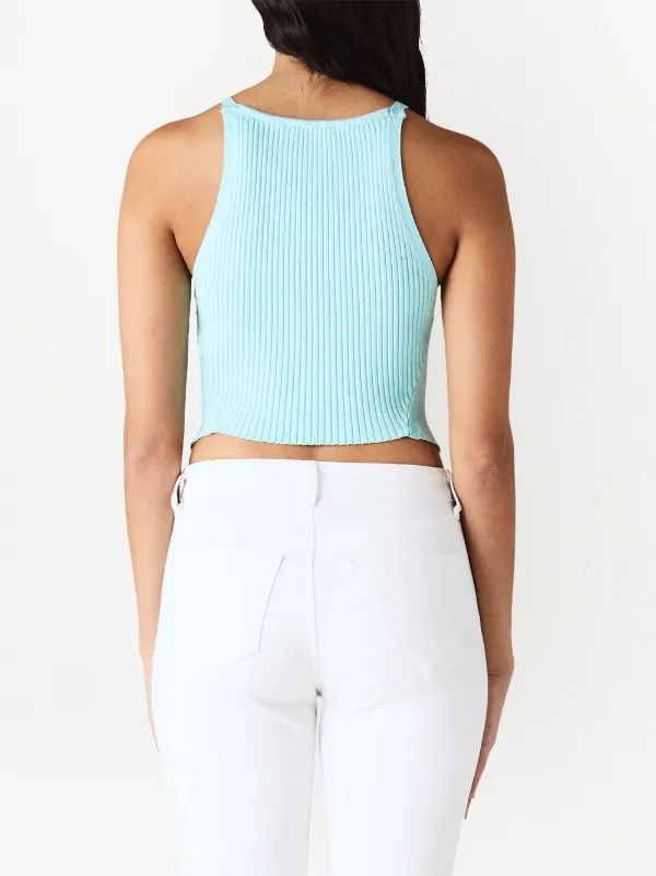 Courrèges Pointy リブニット タンクトップ | ブルー | FARFETCH JP