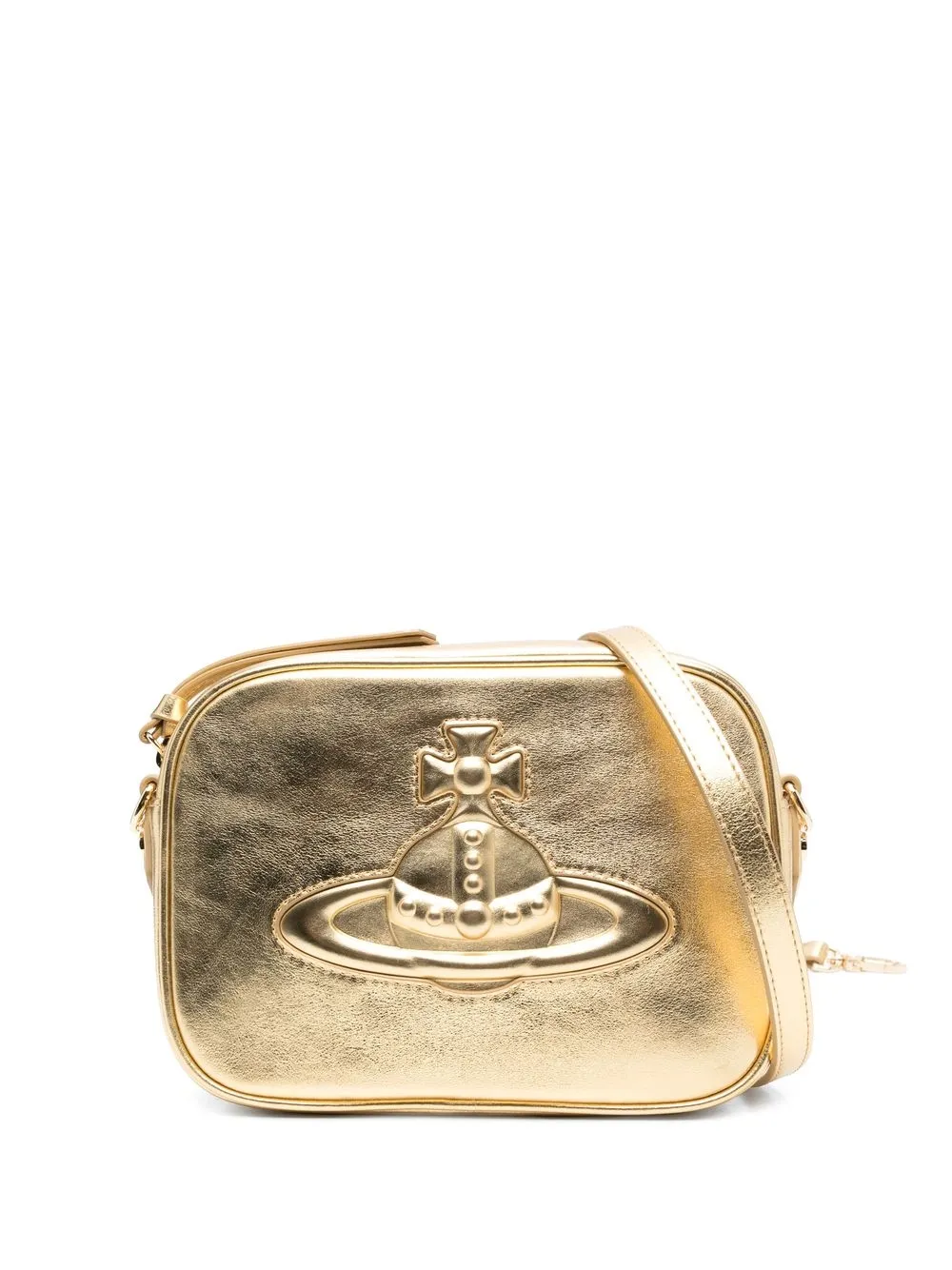 

Vivienne Westwood logo-embossed metallic leather bag - Gold