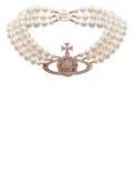 Vivienne Westwood Messaline Orb three-row chocker - Gold