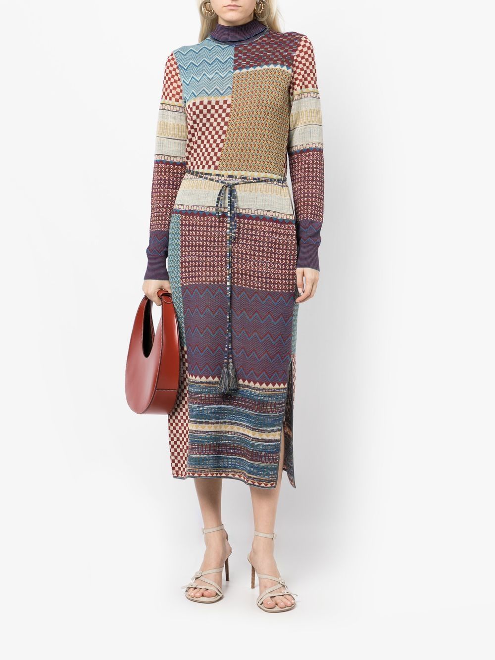 Shop Ulla Johnson Almira Patchwork-print Knitted Dress In Mehrfarbig