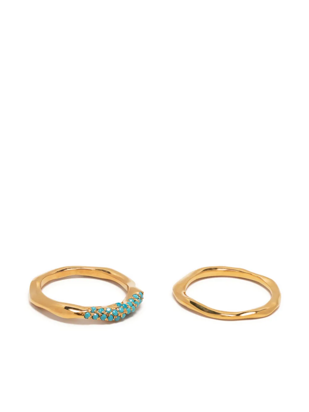 Joanna Laura Constantine set of two gold-plated turquoise ring