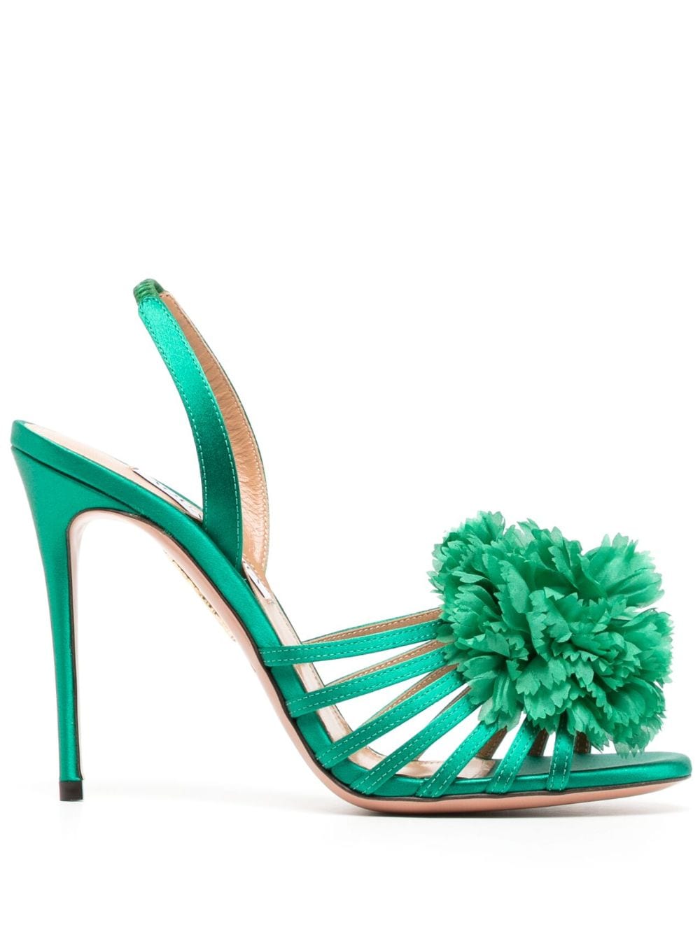 Aquazzura Love Carnation 105mm Suede Sandals In Green
