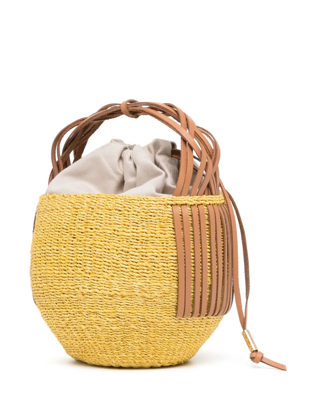 Aranaz Interwoven Bucket Bag In Yellow ModeSens
