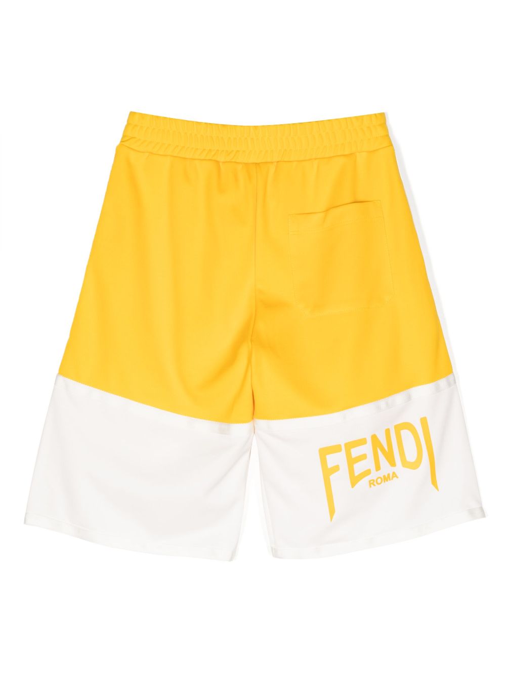 Fendi Kids Shorts met colourblocking - Geel