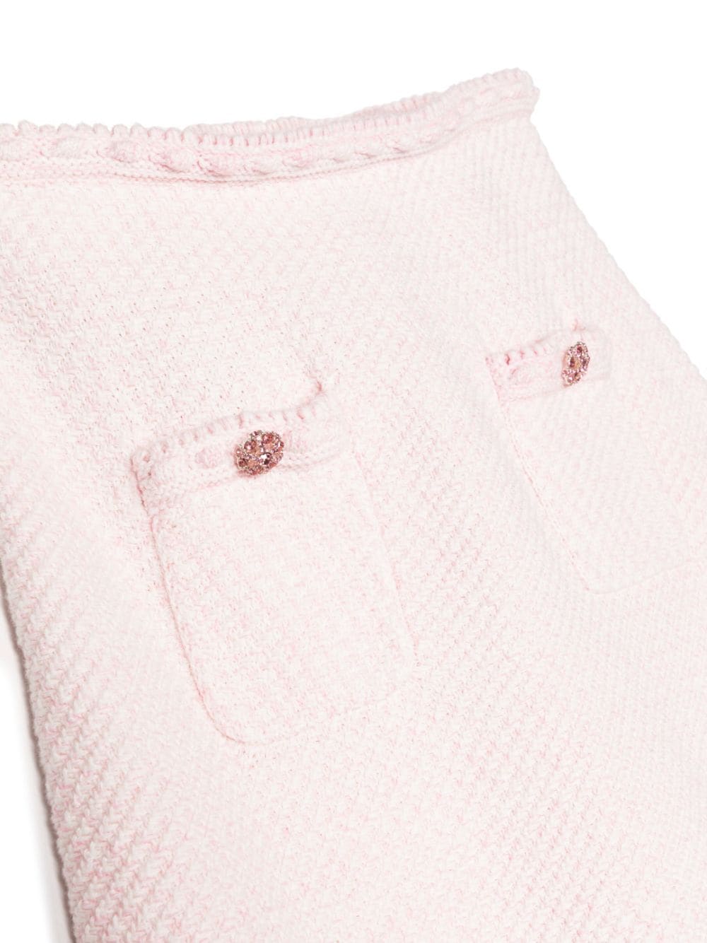 Shop Self-portrait Bottom-detail Knitted Skirt In Pink