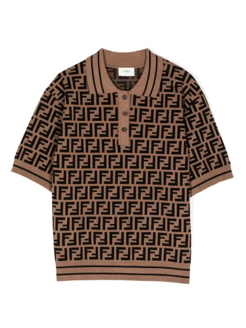 Fendi Kids FF logo-print polo shirt