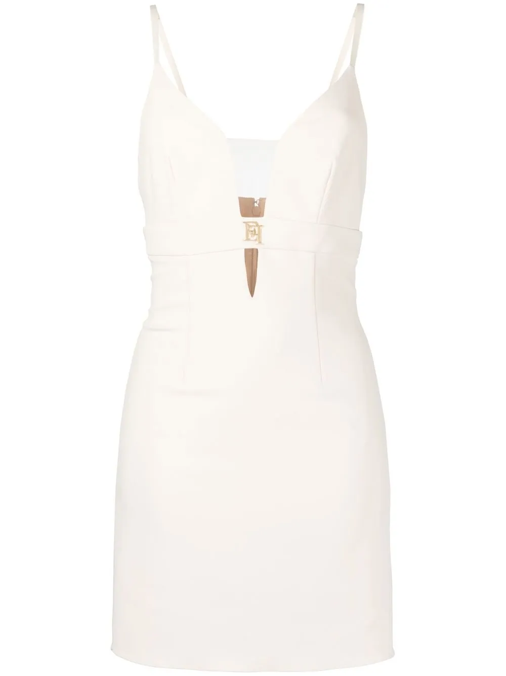 

Elisabetta Franchi logo-plaque minidress - Neutrals