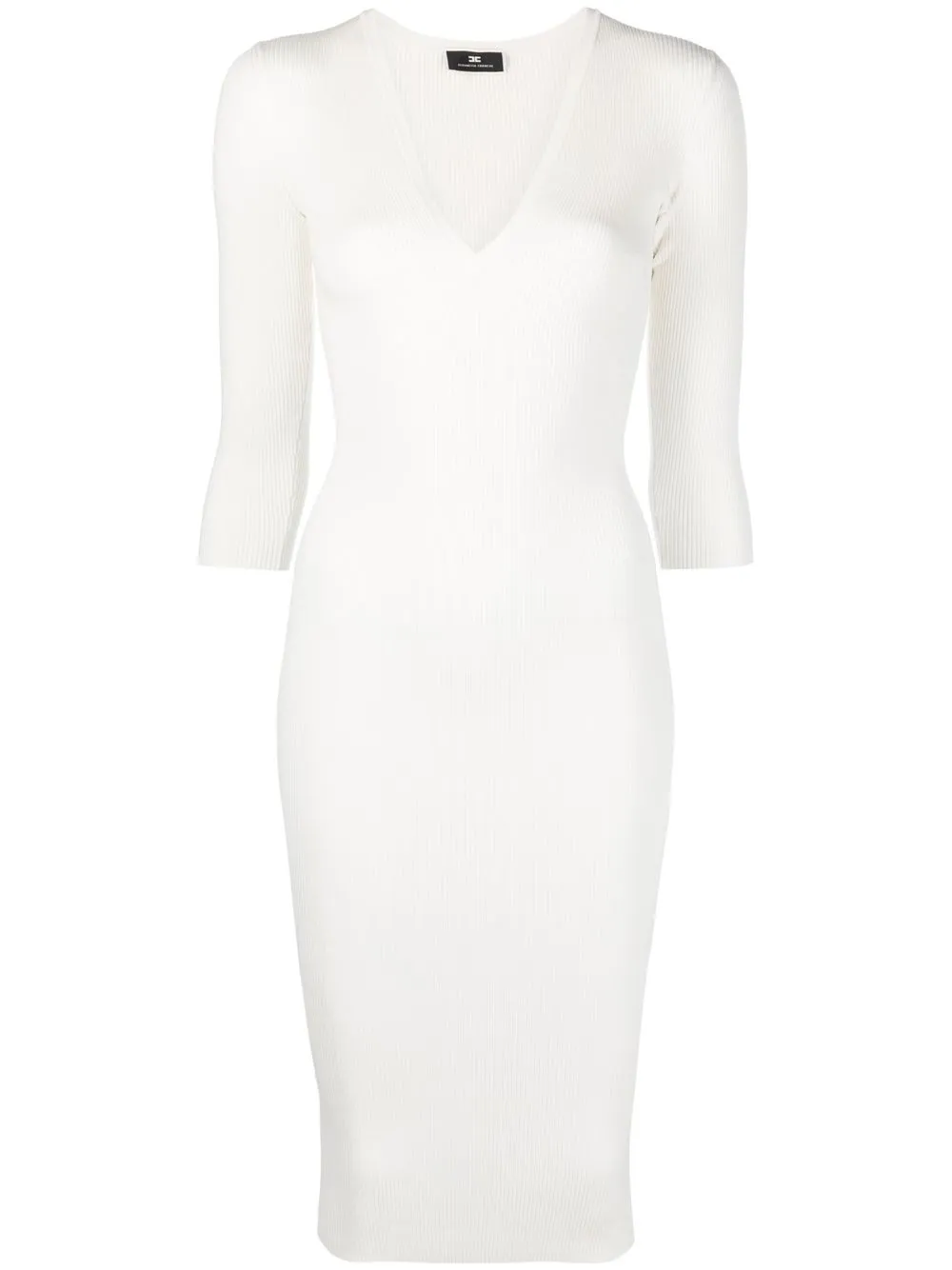 

Elisabetta Franchi vestido tejido con cuello en V - Blanco
