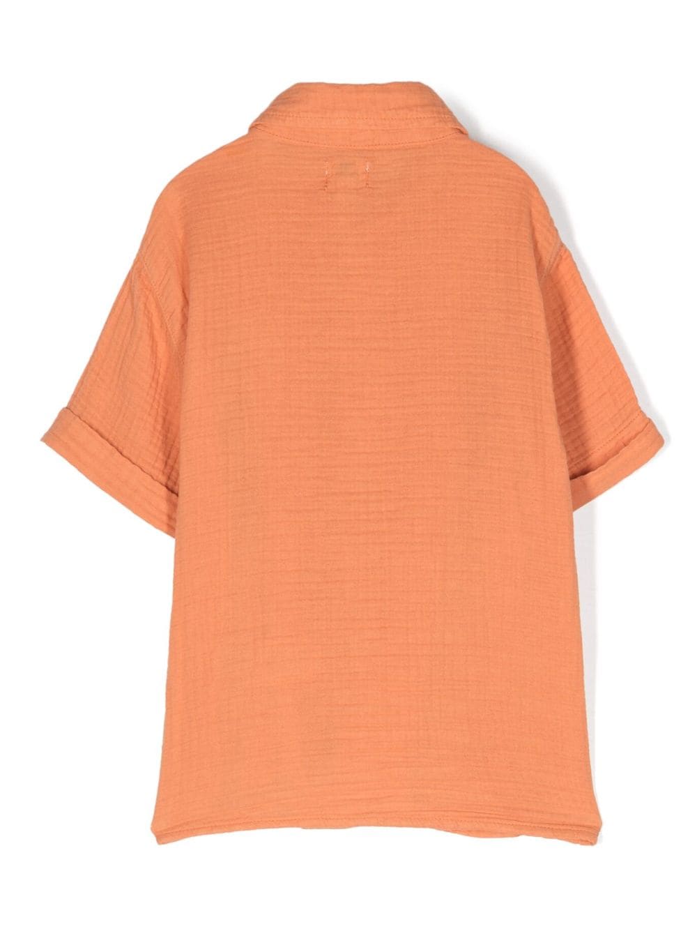 Shop Knot Zale Short-sleeve Cotton Shirt In Orange