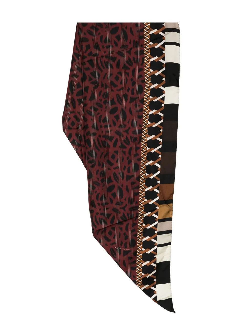 

Pierre-Louis Mascia geometric-print silk scarf - Brown