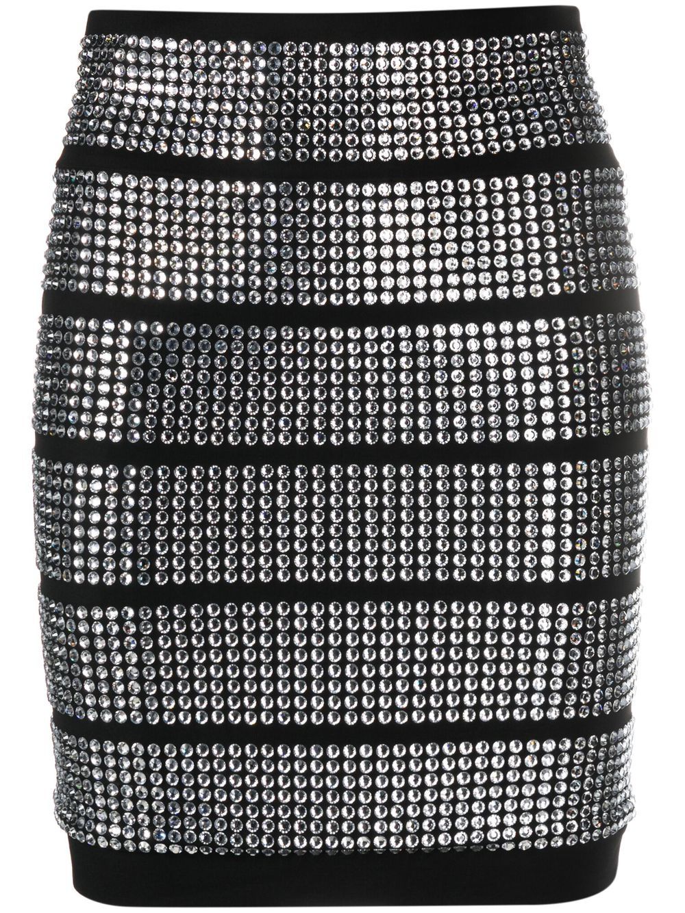 Shop Alexandre Vauthier Crystal-embellished Mini Skirt In Black