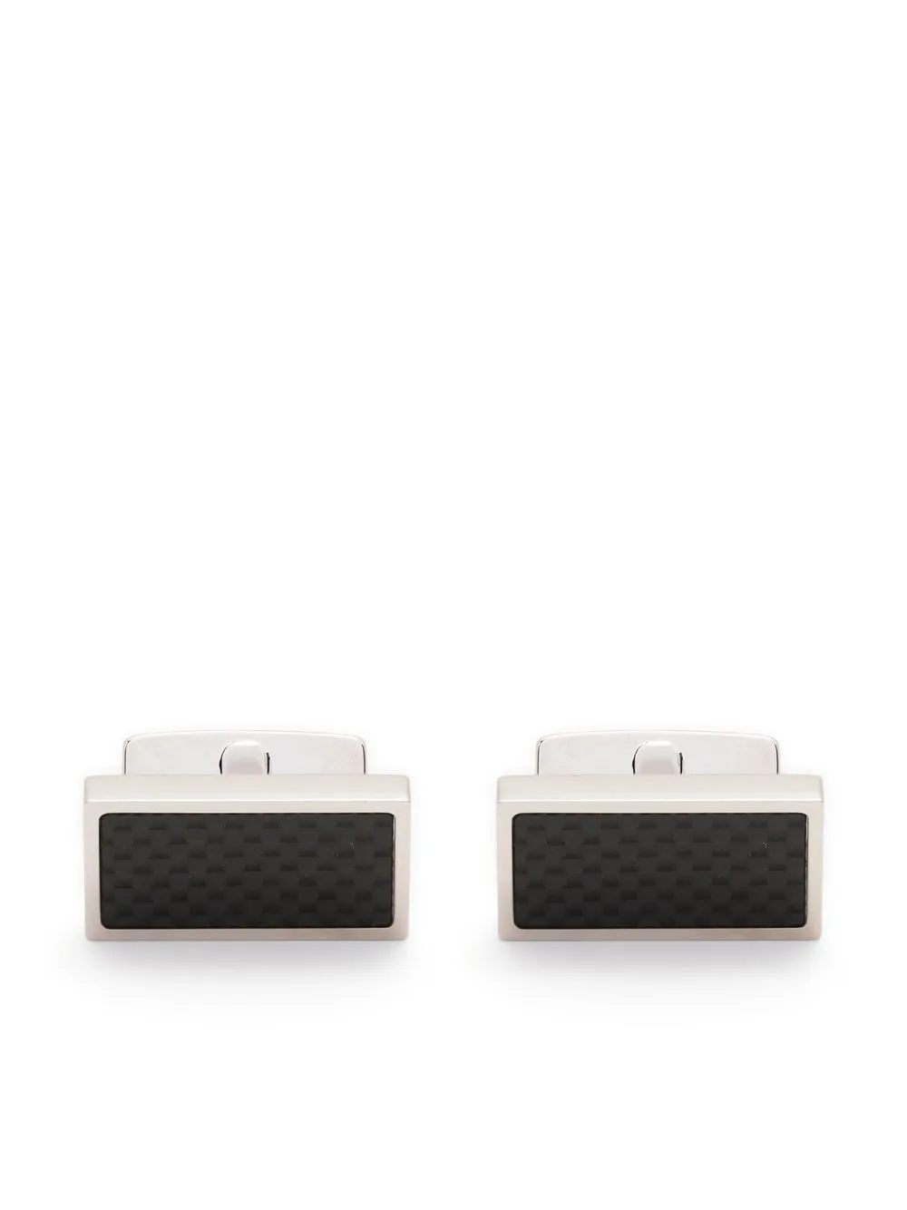 

BOSS logo-engraved rectangle cufflinks - Silver