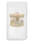 Atelier Choux carousel-print satin fitted sheet - White