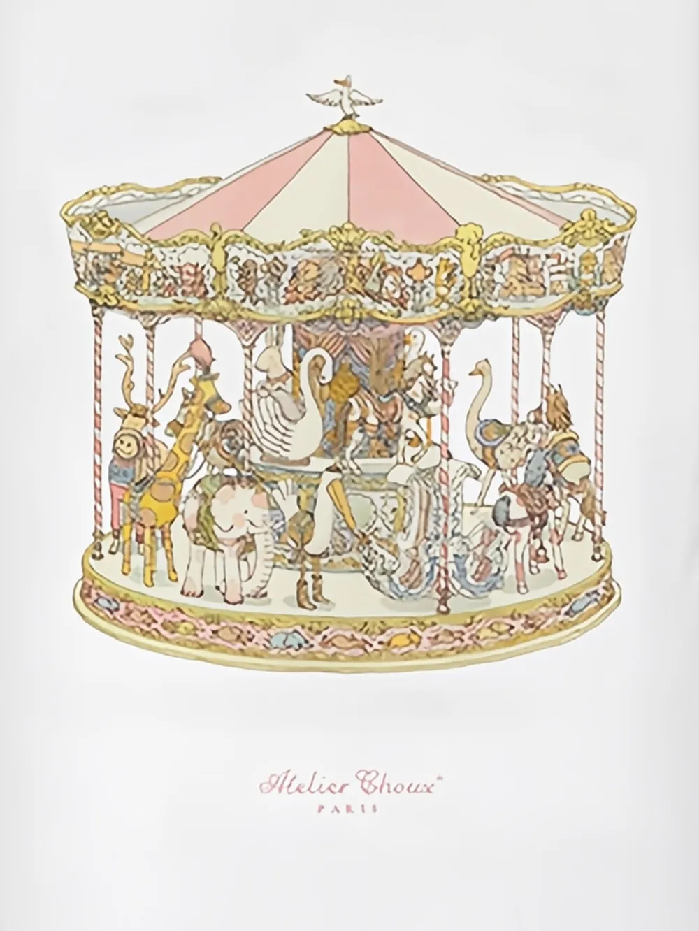Atelier Choux sábana de satén con estampado Carousel | Image 2