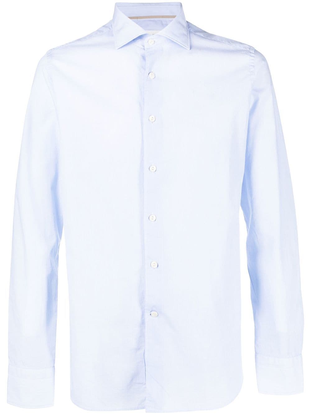 Shop Tintoria Mattei Long-sleeve Cotton Shirt In Blue