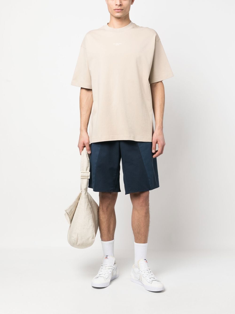 Drôle De Monsieur T-shirt met tekst - Beige