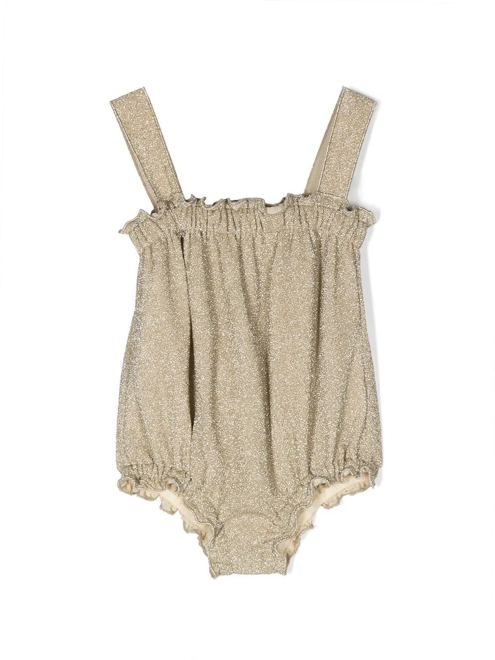 Oseree Babies' Ruffle-trim Metallic-thread Body In Gold