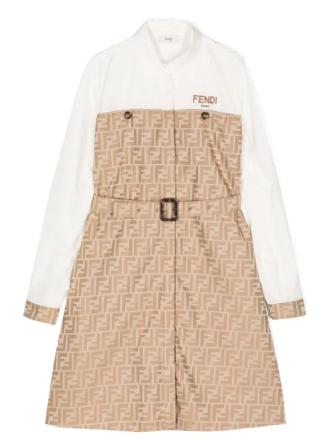 Fendi Kids vestido con logo FF estampado y cinturón