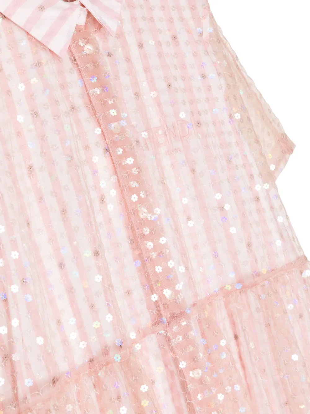 Shop Fendi Sequin-embellished Shirt Dress In Pink