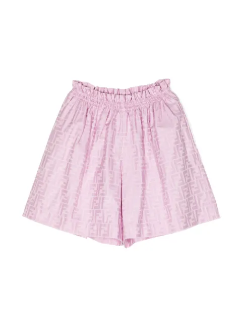 Fendi Kids FF logo-pattern cotton shorts