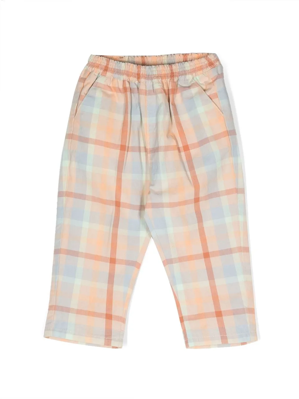 Knot Babies' Jared Plaid Trousers In Orange