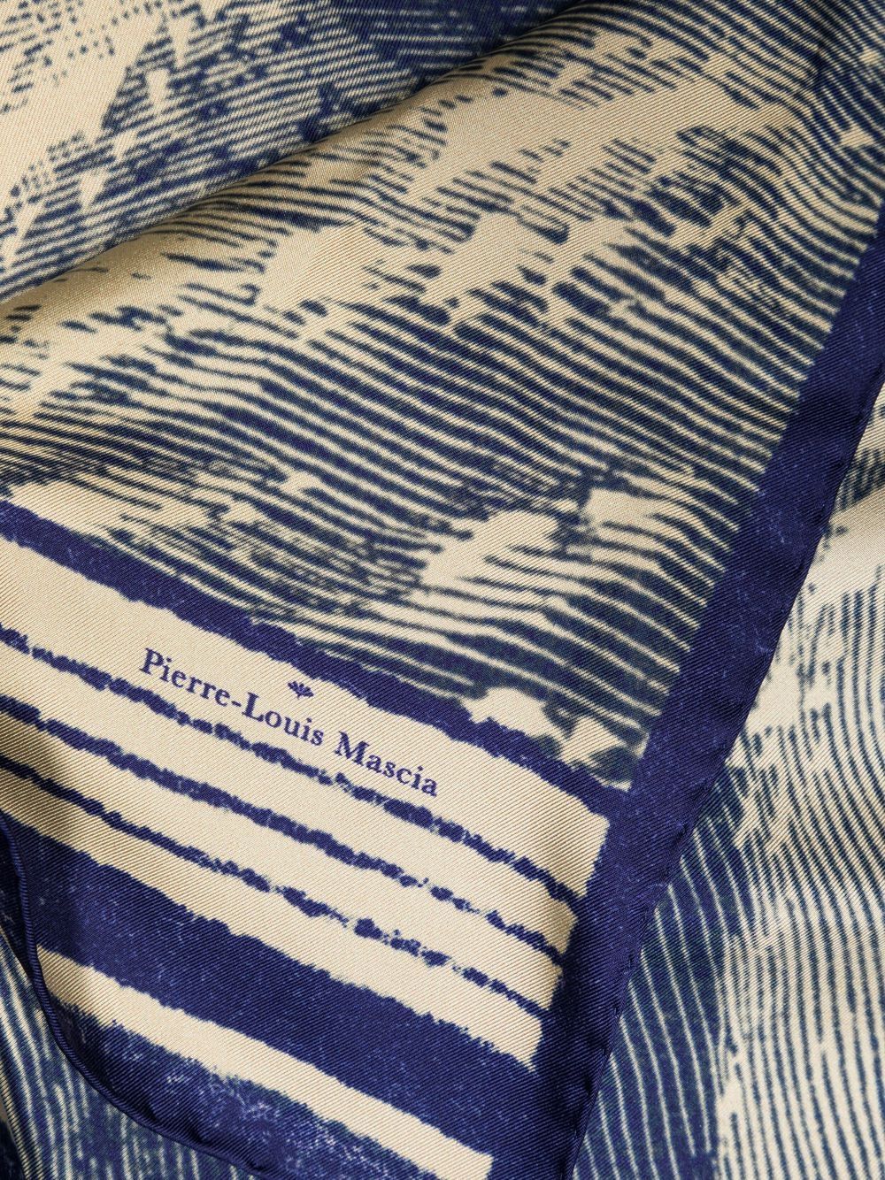 Shop Pierre-louis Mascia Nautical-print Silk Scarf In Blue