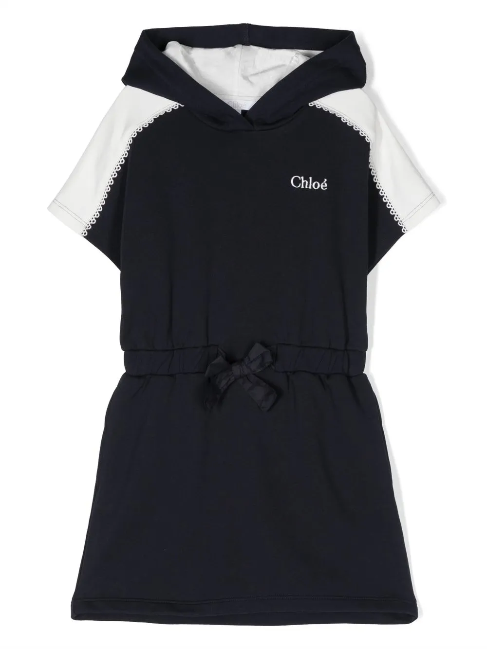 

Chloé Kids logo-print hoodie dress - Blue