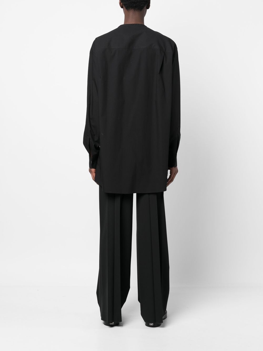 Shop Dolce & Gabbana Collarless Long Shirt In Black