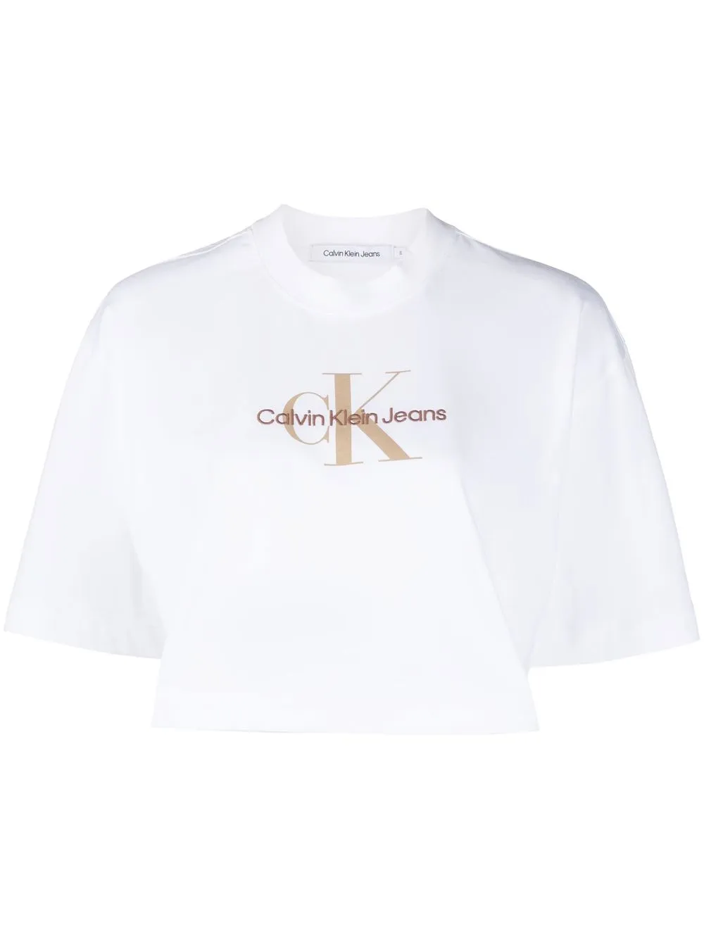 

Calvin Klein logo-print cropped T-shirt - White