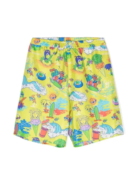 Versace Kids - graphic-print silk shorts